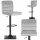  Sofatel stool, shades of grey, 114 cm, fabric