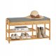  SoBuy Bench with Storage Space 90 x 45 x 30 cm, Grey Shades