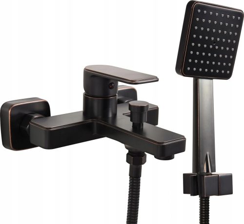 Wall-mounted single-lever bath and shower mixer Fala Retro, black