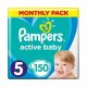  PAMPERS ACTIVE BABY 5 DIAPERS FOR CHILDREN 11-16kg STOCK 150pcs