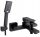 Wall-mounted single-lever bathtub faucet Valvex ARS BLACK black + Cubic range surface-mounted shower set