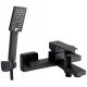 Wall-mounted single-lever bathtub faucet Valvex ARS BLACK black + Cubic range surface-mounted shower set