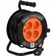 Sthor roll extension cable 15 m, 4 pcs. sockets, black
