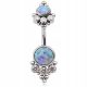  OPAL BELLY RING OP-38 TITANIUM G23 1.6/10