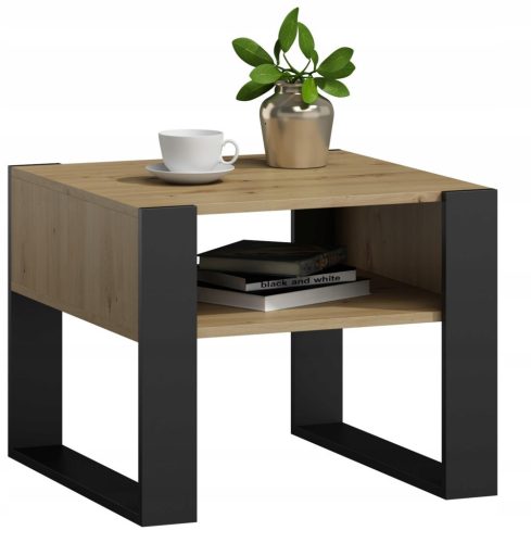  Matkam Kaja rectangular coffee table 60 x 63.6 x 50 cm, black, Artisan oak