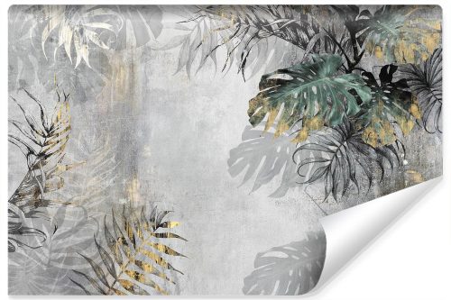 Photo wallpaper LEAVES Retro Concrete 3D 368x254