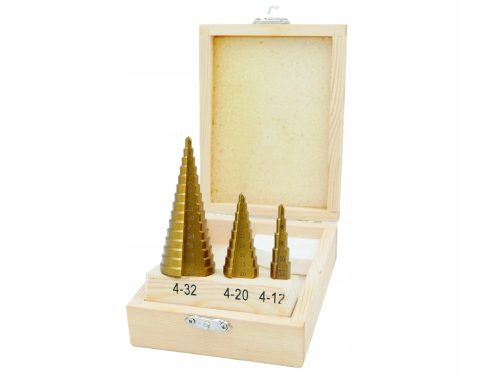 STEP DRILL 3 pieces CONICAL 4-12 4-20 4-32 mm