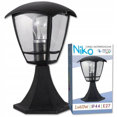  Square light pole Masterled E27 29 cm black