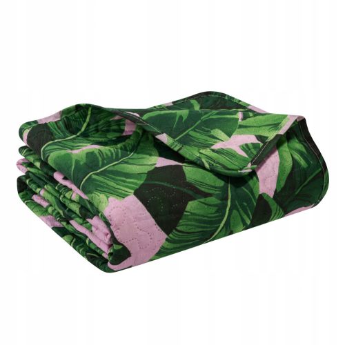 SOFT BLANKET PLUG SLEEVE FOR A Spod Igly i Nitki Polyester Bedspread, 200 cm x 220 cm, Pink Shades, Green Shades