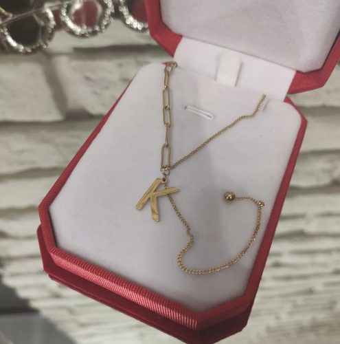  CELEBRITY NECKLACE LETTER K SURGICAL STEEL