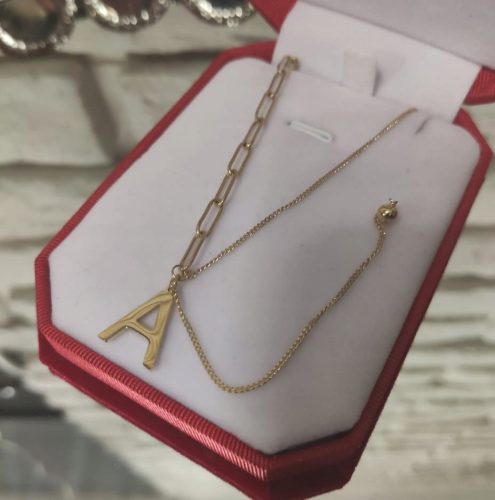  CELEBRITY NECKLACE LETTER A SURGICAL STEEL
