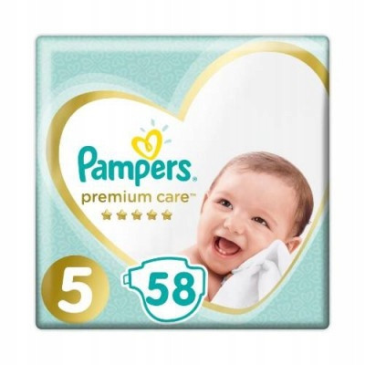  Pampers Premium Care Diapers Size 5 58 pcs.