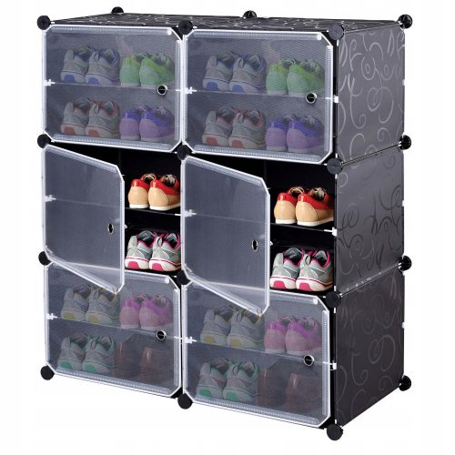  Armoire à chaussures Gockowiak 88 x 94,5 x 32 cm noir