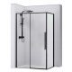 Rea Solar Black shower cubicle with sliding doors 120 x 90 cm