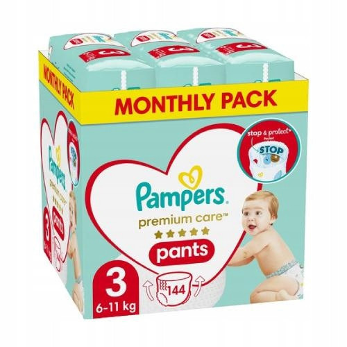  Pampers Premium Care diaper pants Size 3 144 pcs.