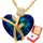  GOLD NECKLACE CRYSTAL ROSE HEART PENDANT 925