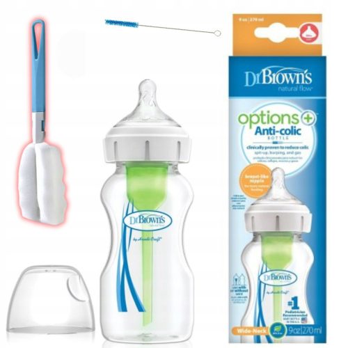  Dr. Biberon Brown's 270 ml + Brosse de nettoyage pour biberon Alogy 1 pc.