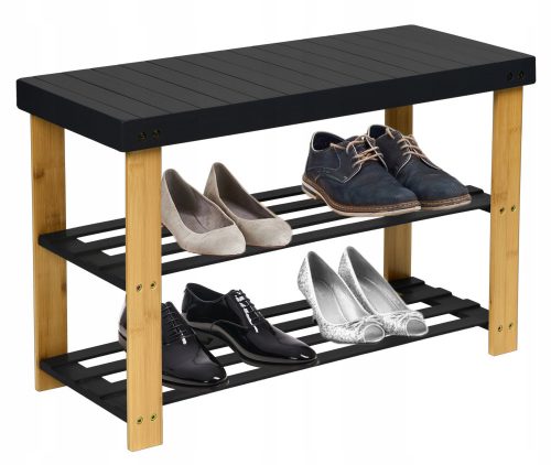  Meuble à chaussures avec siège Gockowiak 68,5 x 45 x 28 cm noir