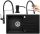 Teknoven FES single-bowl sink, black granite