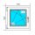 PVC WINDOW 500x500 RU WHITE, LEFT