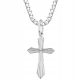  MEN'S SILVER CROSS NECKLACE SILVER 925 CROSS