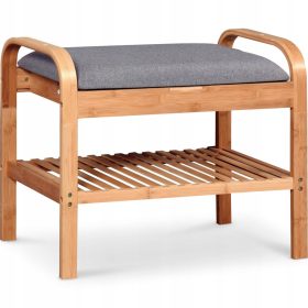    Upholstered bench with storage space Halmar 60 x 50 x 33 cm in shades of grey