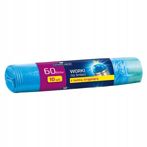  Garbage bags with drawstring 60l, 10 pcs.