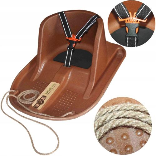  Polish sled with backrest for children, belts, molti slide