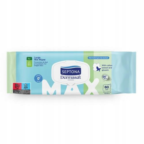  Septona Dermasoft wet wipes with cotton and glycerin 60pcs