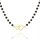  Necklace black stones steel heart love gift