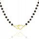  Necklace black stones steel heart love gift
