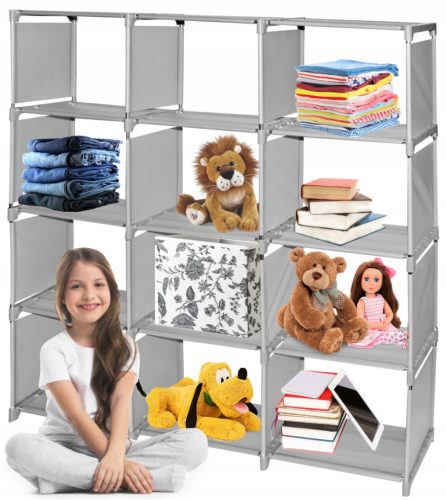  GOTEL Shelf Modular foldable shelf 120 x 126 x 24 cm shades of grey