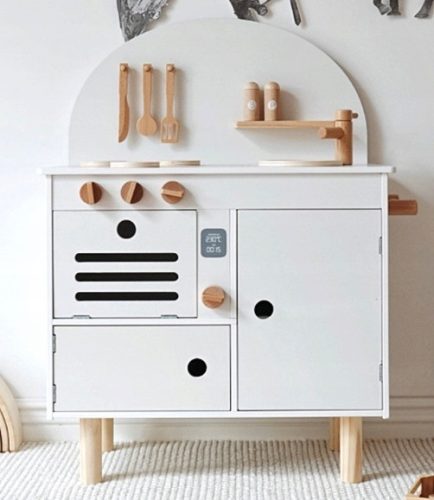  RETRO WOODEN CHILDREN'S TOY KITCHEN WHITE
