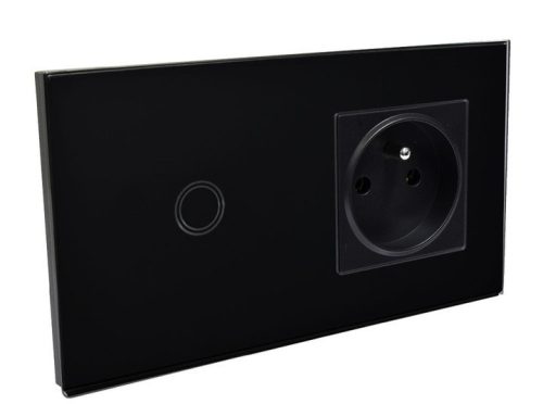 BLACK TOUCH LIGHT SWITCH + SOCKET