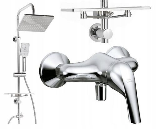 Ideal Standard Cerplan New chrome shower mixer + Invena Nyks exposed shower set