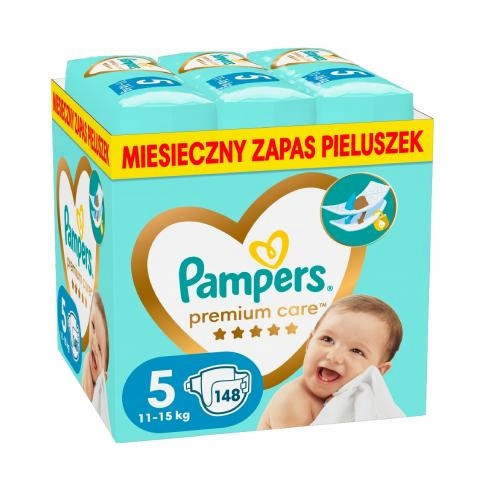  Pampers Premium Care Diapers Size 5 148 pcs.