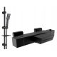 Black shower fitting series TERMO + surface-mounted shower set series Cubic CUB-ZND-BL
