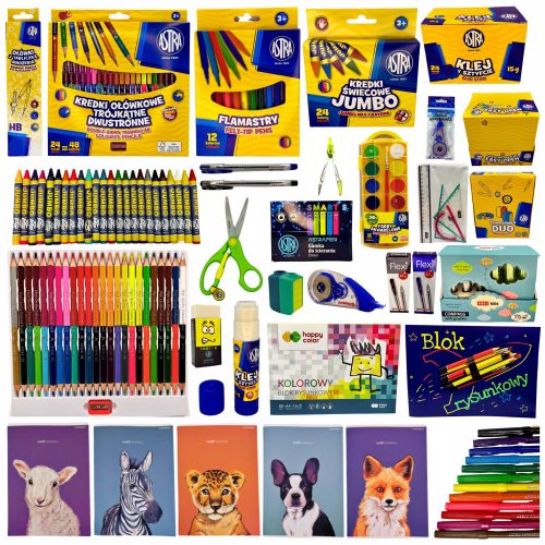  School equipment grades 1–3. Large XXL school set with school supplies