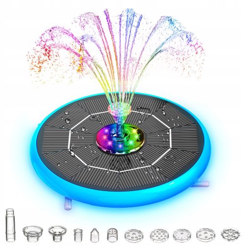  FLOATING SOLAR FOUNTAIN WITH PUMP IN THE GARDEN POND