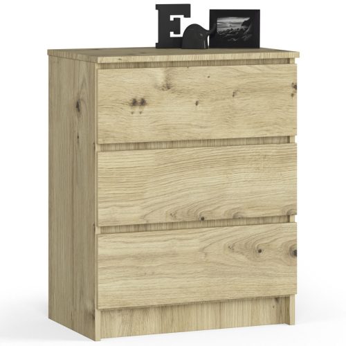  Akord K60 3SZ Chest of Drawers 60 x 40 x 77 cm, matt Artisan oak