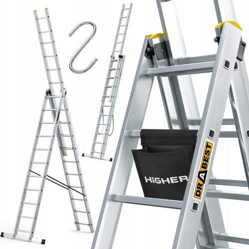 Drabest Leiter 6,31 m Aluminium 3 x 11 bis 150 kg