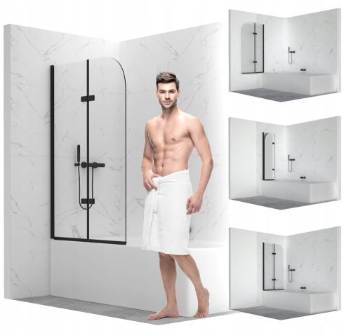 Two-part bathtub partition SEVANTE 80 x 140 cm, transparent
