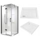 Livo series shower cubicle with hinged doors 90 x 90 cm + Coda series square shower tray 90 x 90 cm