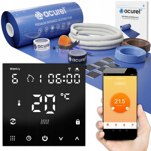 Heizfolie 140W/m² WiFi-Thermostat Set 1m²