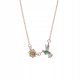  Hummingbird Necklace, Cubic Zirconia Silver Plated-AGoldcon