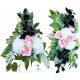 A UNIQUE SET of artificial flowers, bouquet + bouquet, decoration for a grave monument