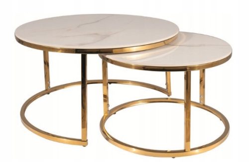  Signal coffee table, BENCHES, round, 80 x 80 x 42 cm, white