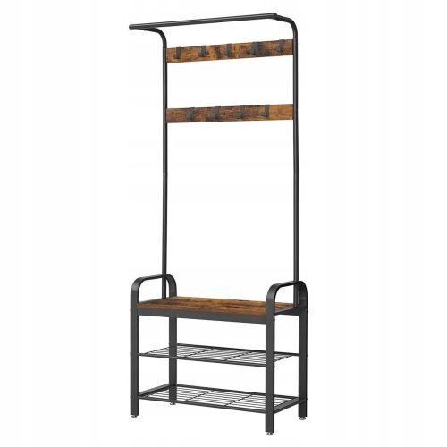  Meuble à chaussures Vasagle avec assise 72 x 183 x 33,7 cm dans les tons noir et marron