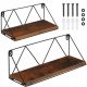  TecTake chipboard shelf 41 x 13 cm black, brown tones
