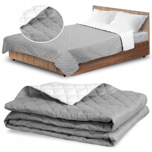 SOFT BLANKET PLUG SLEEVE FOR ONE Microfiber Bedspread, 160 cm x 200 cm, White, Shades of Grey